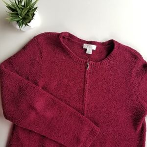 Christopher & Banks Women's Red Zip Sweater Jacket